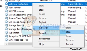 Khắc phục:Sử dụng CPU cao bởi Sppsvc.exe ‘dịch vụ nền tảng bảo vệ phần mềm’ 