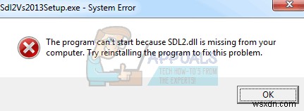 Khắc phục:Thiếu SDL2.DLL 