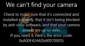 Khắc phục:Chúng tôi không thể tìm thấy lỗi máy ảnh của bạn trên Windows 10 