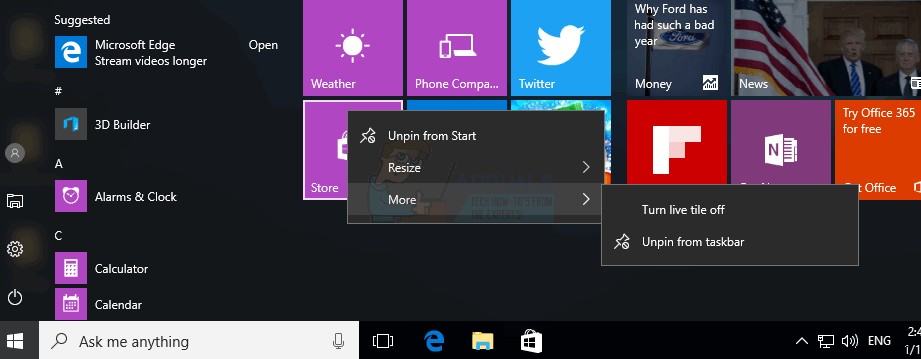 Cách tắt ô trong Windows 10 
