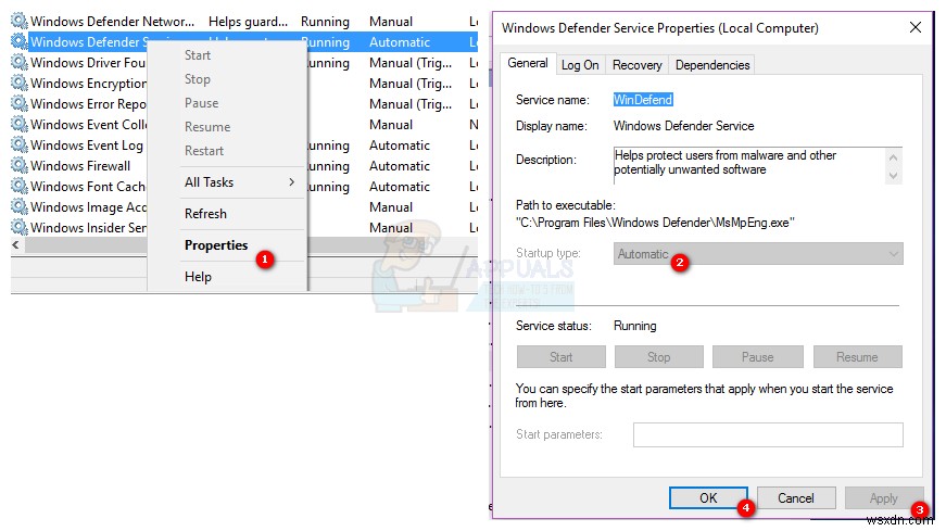 Khắc phục:Lỗi Bộ bảo vệ Windows Không thể khởi động dịch vụ Mã lỗi:0x80070422 