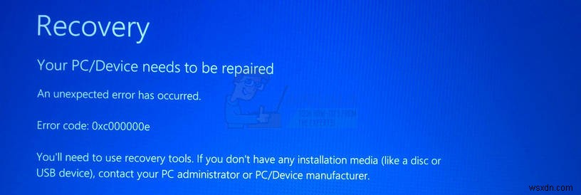 Cách khắc phục lỗi khởi động 0xc000000e trên Windows 10 