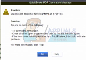 KHẮC PHỤC:QuickBooks không thể lưu biểu mẫu của bạn dưới dạng tệp PDF 