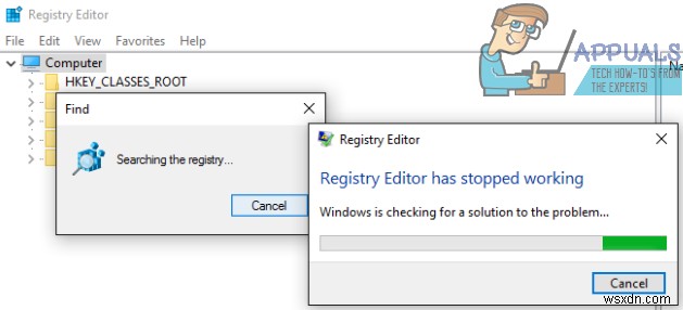 Khắc phục:Regedit.exe gặp sự cố khi tìm kiếm thông qua khóa đăng ký 