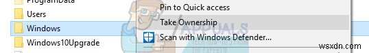 Cách thực hiện:Thêm Quyền sở hữu vào Menu ngữ cảnh trên Windows 10 