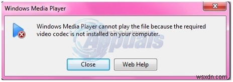 Khắc phục:Không thể phát tệp .mov trên Windows Media Player 