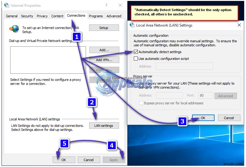 Khắc phục:Không thể kết nối với Máy chủ Proxy trong Windows 10 