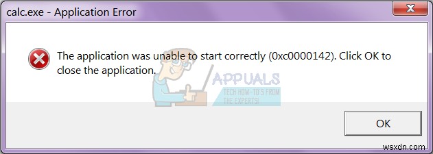 Khắc phục:Ứng dụng không thể khởi động chính xác (0xc0000142) 