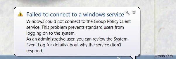 Khắc phục:Không kết nối được với dịch vụ Windows 