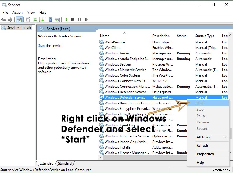 Khắc phục:Lỗi Windows Defender 0x8007139F trên Windows 10 