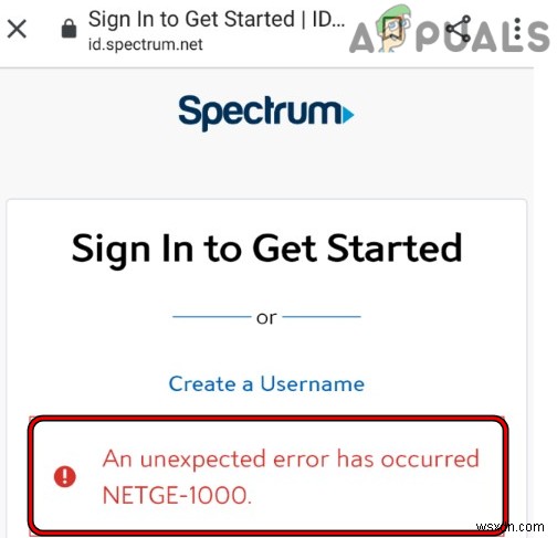 Khắc phục:“Đã xảy ra lỗi không mong muốn NETGE-1000” trong Spectrum 