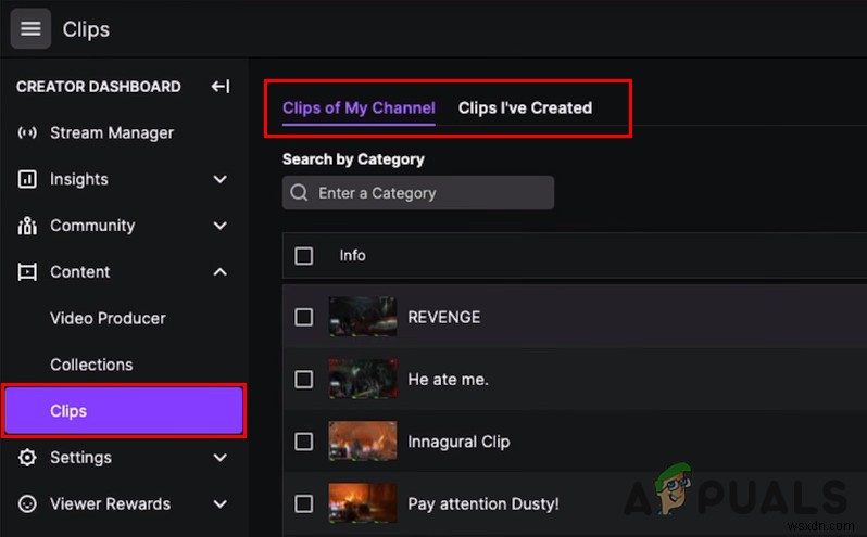 Làm thế nào để xóa clip trên Twitch? 