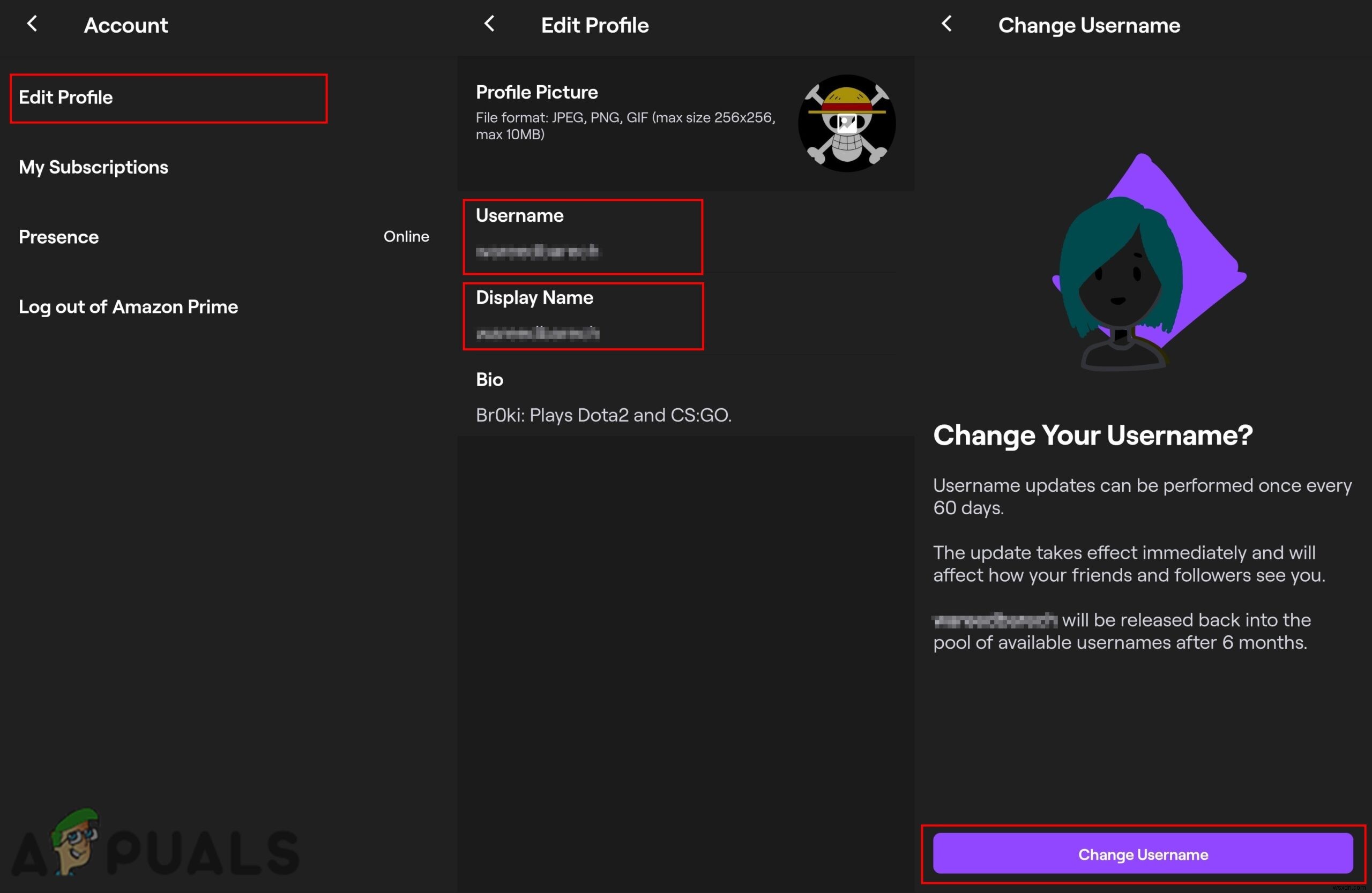 Các bước để thay đổi tên và tên người dùng của bạn trên Twitch một cách dễ dàng 