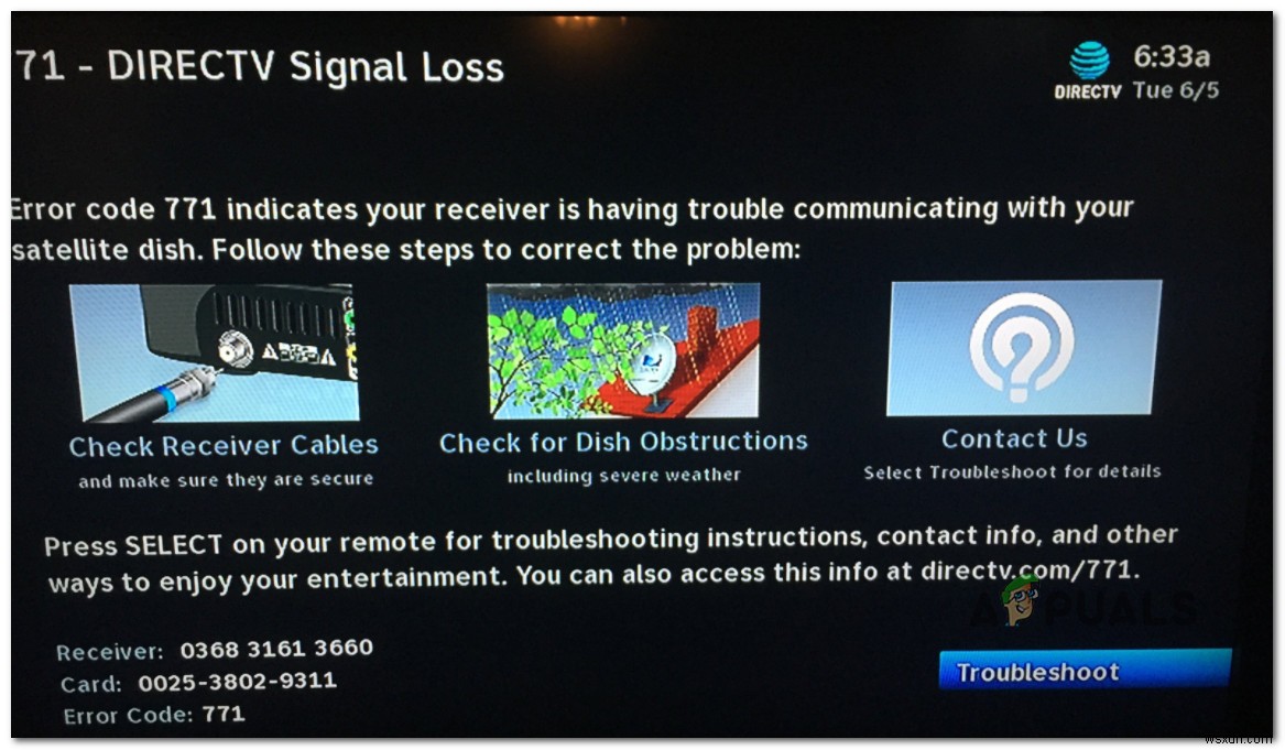 Sửa lỗi DirecTV ‘Mã lỗi 771’ (Mất tín hiệu) 