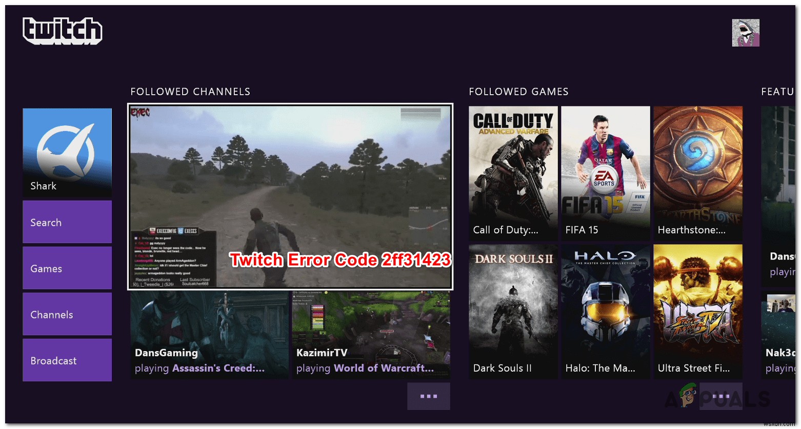 [Khắc phục] Mã lỗi Twitch 2FF31423 trên Xbox One 