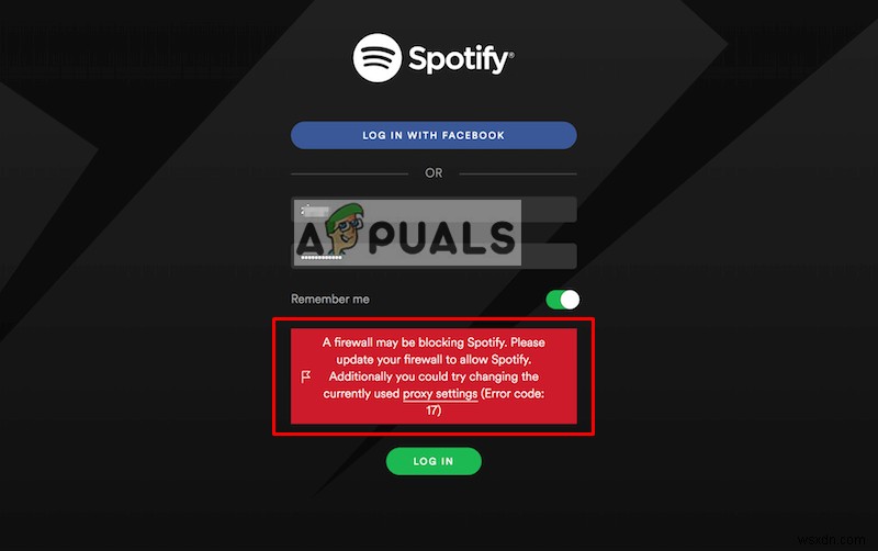 Khắc phục:Mã lỗi Spotify 17 