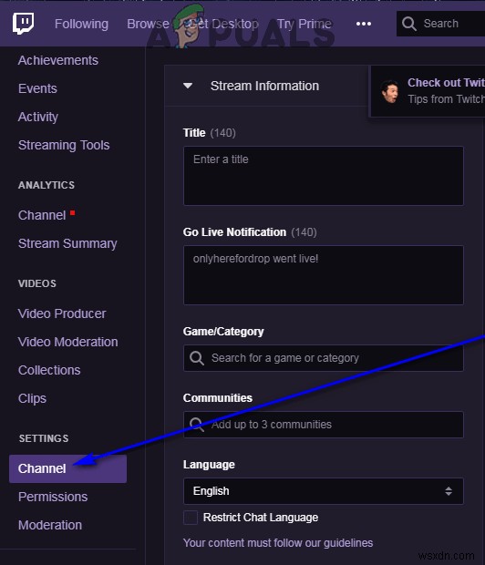 Cách tổ chức một kênh Twitch khác trên luồng của bạn