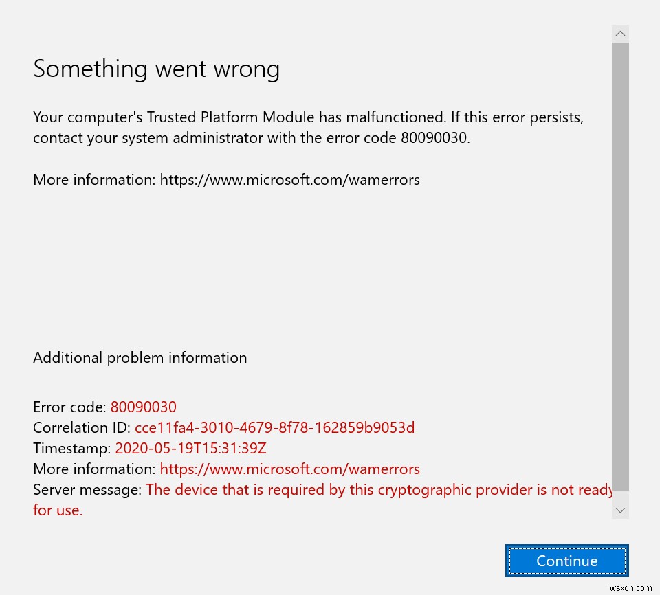 [Khắc phục] Mã lỗi sự cố mô-đun nền tảng đáng tin cậy của Outlook 80090030 trên Windows 10 