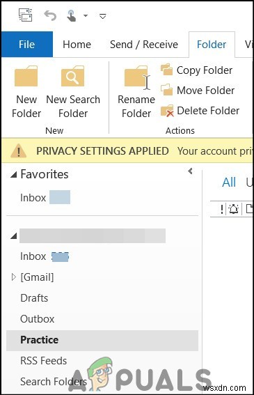 Khắc phục:Không thể xóa một thư mục email trong Outlook 