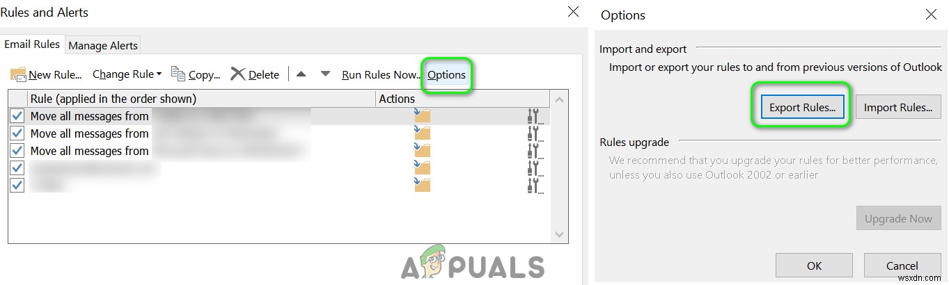 Khắc phục:Quy tắc Outlook không hoạt động trên Windows 10 