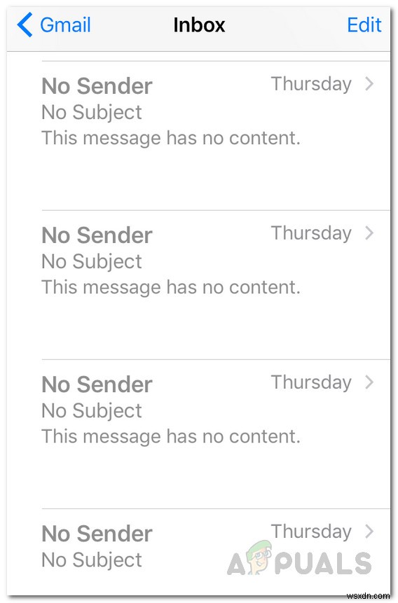Cách khắc phục sự cố thư iOS không có người gửi không có chủ đề 