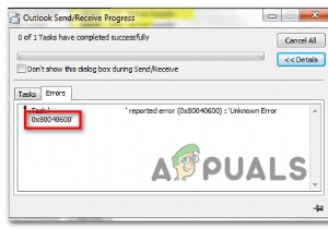 Cách sửa lỗi Outlook không xác định 0x80040600 trên Windows 