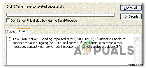 Sửa lỗi Outlook 0x80042109 