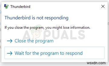 Khắc phục:Thunderbird không phản hồi trên Windows 