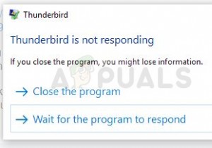 Khắc phục:Thunderbird không phản hồi trên Windows 