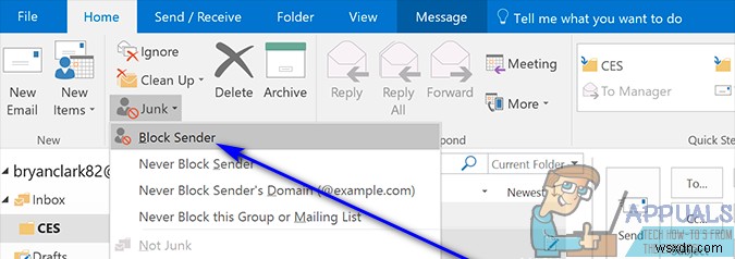 Cách chặn email không mong muốn trên Outlook 
