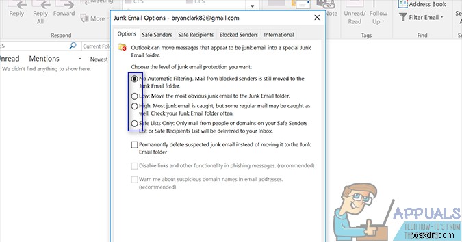 Cách chặn email không mong muốn trên Outlook 