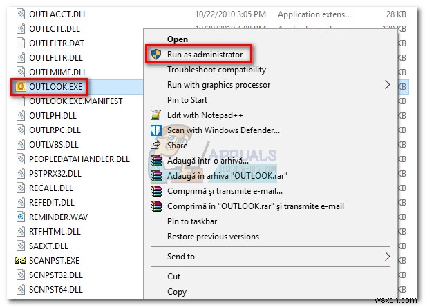 Khắc phục:Outlook bị kẹt khi tải hồ sơ ‘2010, 2013 và 2016’ 