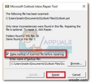 Khắc phục:Outlook bị kẹt khi tải hồ sơ ‘2010, 2013 và 2016’ 