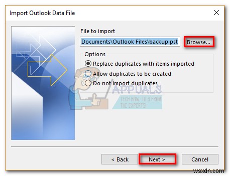 Cách sao lưu Outlook 2016, 2013, 2010 