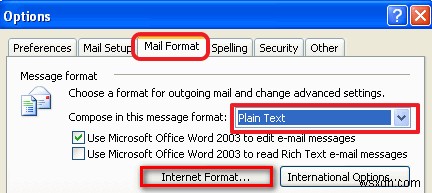 Khắc phục:Outlook Gửi tệp đính kèm winmail.dat 