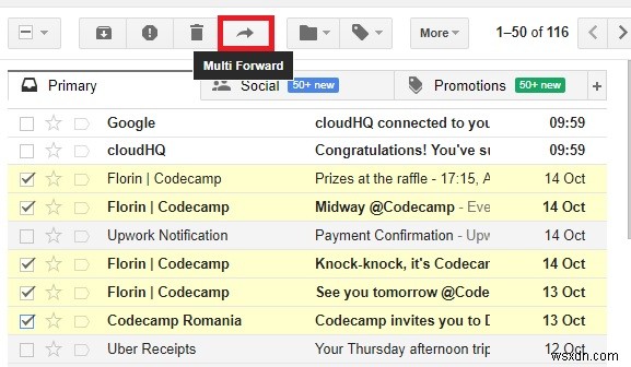 Cách chuyển tiếp nhiều email trong Gmail 
