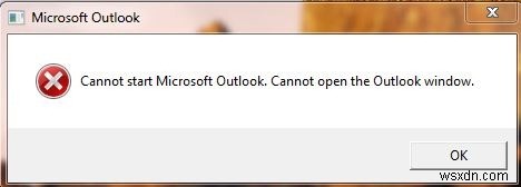 Khắc phục:Không thể khởi động Microsoft Outlook 