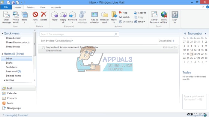 Cách thay đổi kích thước phông chữ cho Windows Live Mail trên Windows 10 