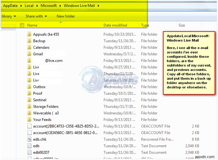 Khắc phục:Khôi phục các thư mục bị thiếu hoặc bị mất trong Windows Live Mail 