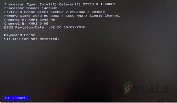 Cách khắc phục lỗi  Quạt CPU 511 không được phát hiện  trong khi khởi động 