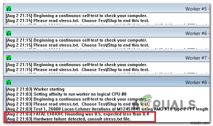 Cách sửa lỗi Prime95  Fatal Error:Rounding  