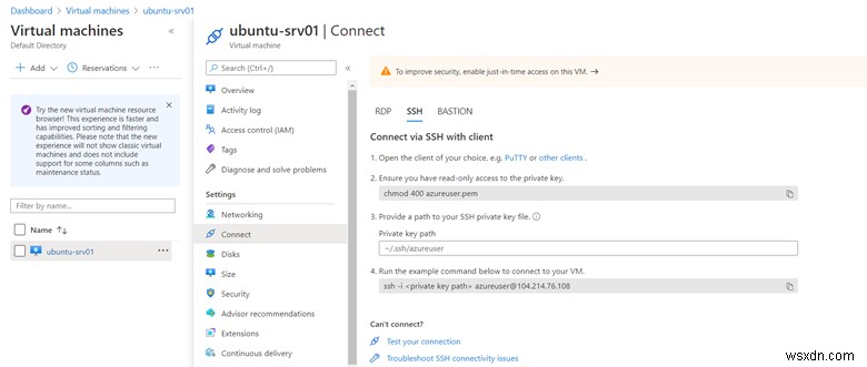 Tạo cặp khóa SSH trong Microsoft Azure và thêm vào Ubuntu Server 