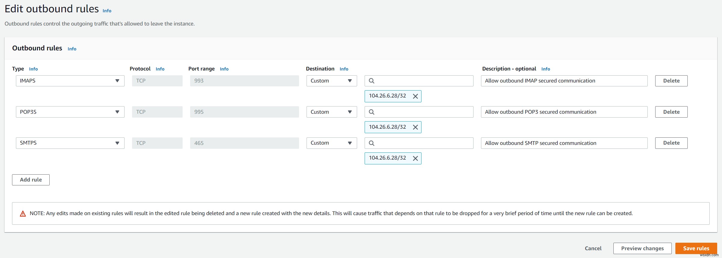 Cách định cấu hình quy tắc bảo mật trong Amazon EC2 Instance 