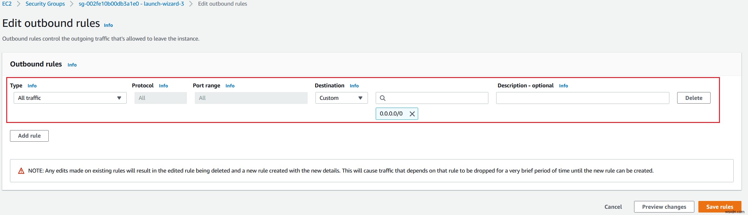 Cách định cấu hình quy tắc bảo mật trong Amazon EC2 Instance 