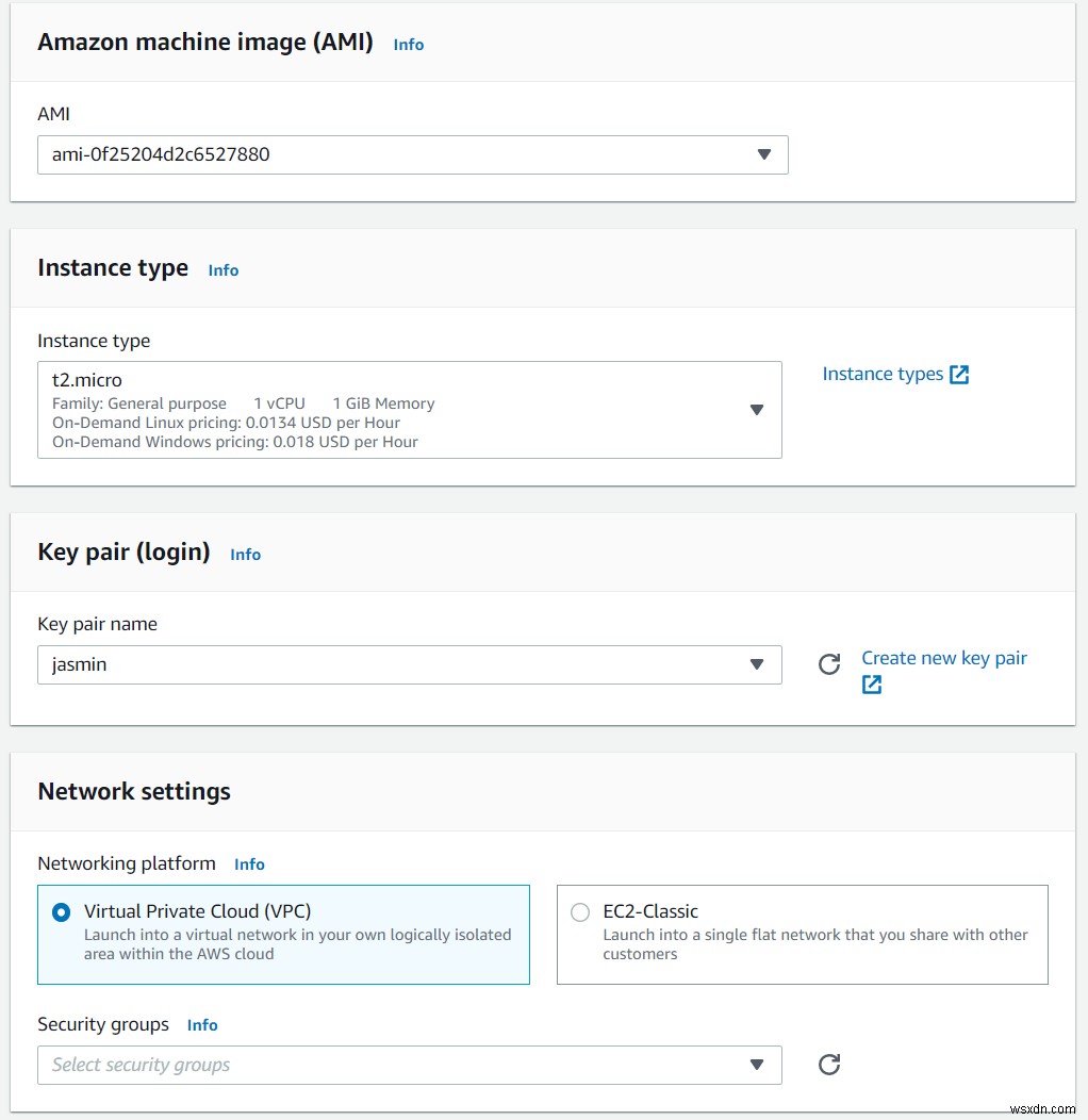 Cách tạo mẫu từ Amazon EC2 Instance 