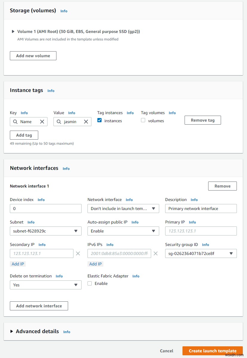 Cách tạo mẫu từ Amazon EC2 Instance 