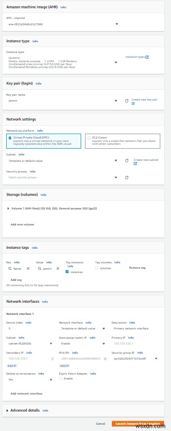 Cách tạo mẫu từ Amazon EC2 Instance 