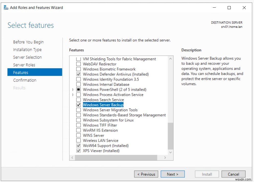 Cách thực hiện sao lưu và khôi phục trong Windows Server 2019 