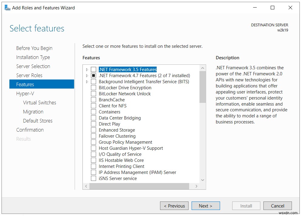 Cài đặt Hyper-V Role trong Windows Server 2019 