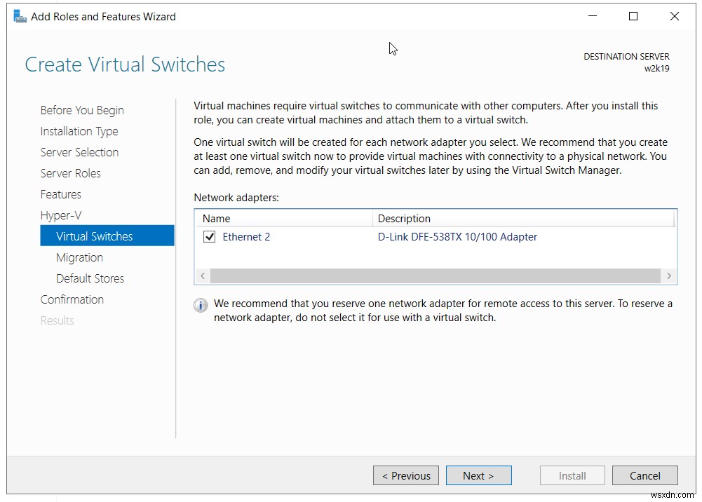 Cài đặt Hyper-V Role trong Windows Server 2019 